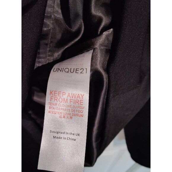 Unique 21 Womens' One-Button Boyfriend Black Suit Jacket Blazer Sz 12 NWOT - Picture 4 of 9